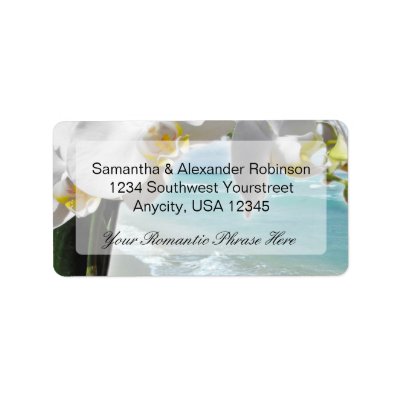 Aqua Beach Orchid Custom Address Labels