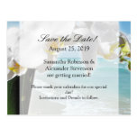 Aqua Beach Orchid Save the Date Postcard postcards