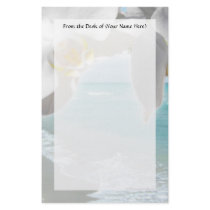 Aqua Beach Orchid Customized Stationery