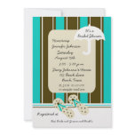 Aqua Beach Theme Bridal Shower Invitation