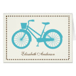 Aqua Bicycle Folded Note Cards