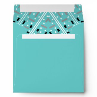 Aqua Birthday Party Square Envelope - Abstract envelope