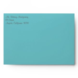 Aqua & Black Love Birds Wedding Invite Envelopes envelope