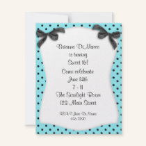 Aqua Black Polka Dot Invitation