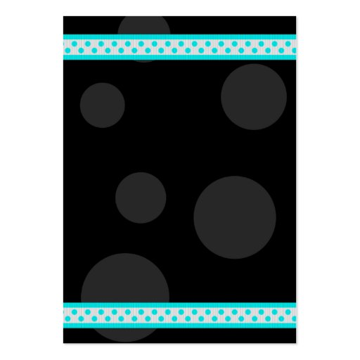 Aqua & Black Polka Dots Bat Mitzvah Reception Card Business Card Template (back side)