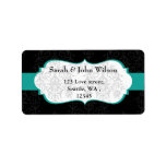 aqua black  ,return address label