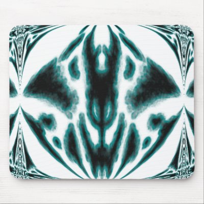 Aqua-Black Skull Mousepad by abeyer