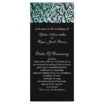 aqua black Wedding program Personalized Rack Card