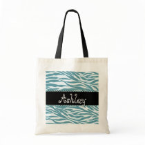 Aqua Blue and Black Zebra Print Wedding Collection Bags