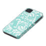 Aqua Blue and White Damasked Pattern iPhone 4 Covers