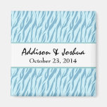 Aqua Blue and White Save the Date Wedding Fridge Magnets