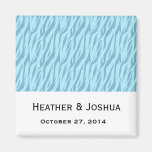 Aqua Blue and White Save the Date Wedding Refrigerator Magnet