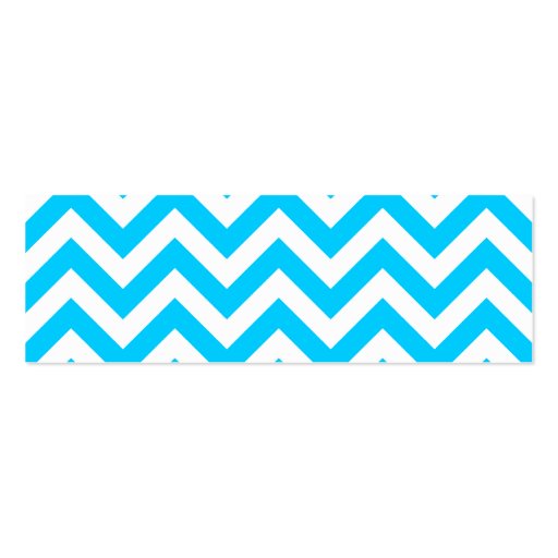 Aqua Blue and White Zig Zags Business Cards (front side)