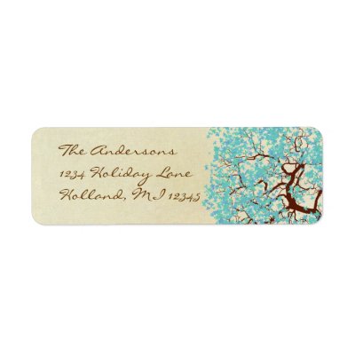 Aqua Blue Aqua Tree Return Address Return Address Labels
