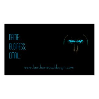 Aqua Blue Bat Wings Business Card