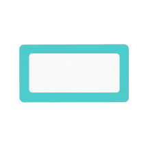Aqua blue border blank personalized address labels