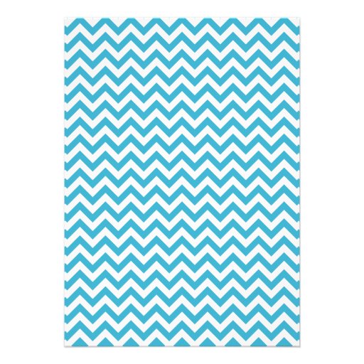 Aqua Blue Boy Moustache Chevron Baby Shower Personalized Invitations