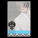 Aqua Blue Damask Monogram Wedding