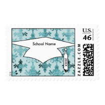 aqua blue damask pattern stamp