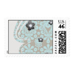 aqua blue damask pattern stamps