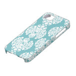 Aqua blue damask stylish pattern iphone 5 casemate