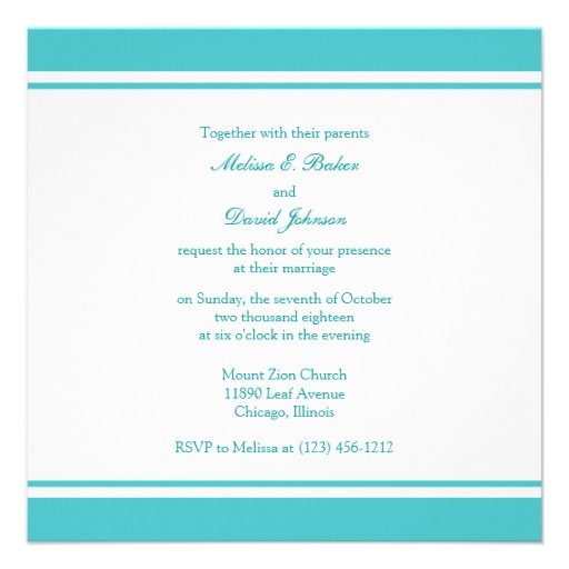 Aqua Blue Damask with Personalized Monogram Custom Announcements