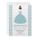 Aqua Blue Dress Brunette Quinceanera Invitations invitation