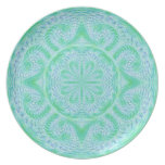 Aqua Blue Geometric Plate
