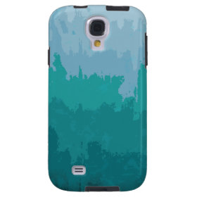 Aqua Blue Green Color Mix Ombre Grunge Design Galaxy S4 Case