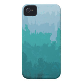 Aqua Blue Green Color Mix Ombre Grunge Design iPhone 4 Cases
