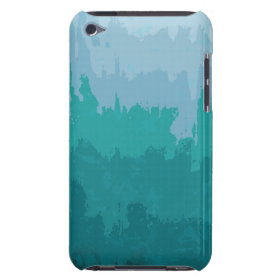 Aqua Blue Green Color Mix Ombre Grunge Design iPod Touch Case