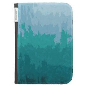 Aqua Blue Green Color Mix Ombre Grunge Design Kindle 3 Cases