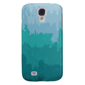 Aqua Blue Green Color Mix Ombre Grunge Design Samsung Galaxy S4 Cases