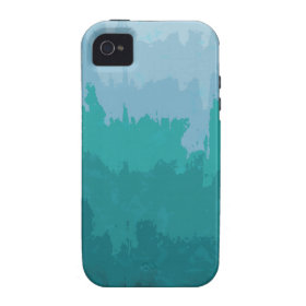 Aqua Blue Green Color Mix Ombre Grunge Design Vibe iPhone 4 Cover