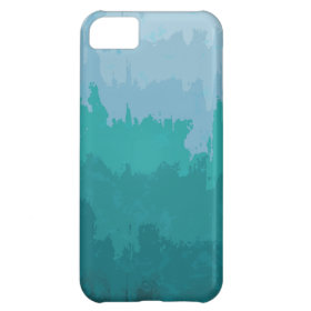Aqua Blue Green Color Mix Ombre Grunge Design iPhone 5C Cover
