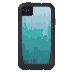 Aqua Blue Green Color Mix Ombre Grunge Design iPhone4 Case