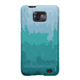 Aqua Blue Green Color Mix Ombre Grunge Design Samsung Galaxy SII Cover
