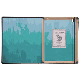 Aqua Blue Green Color Mix Ombre Grunge Design Cases For iPad