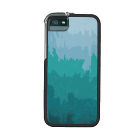 Aqua Blue Green Color Mix Ombre Grunge Design iPhone 5/5S Cases