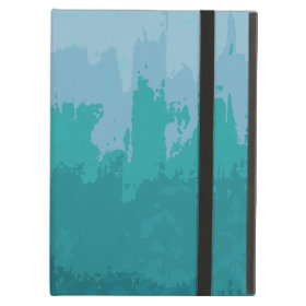 Aqua Blue Green Color Mix Ombre Grunge Design iPad Air Covers