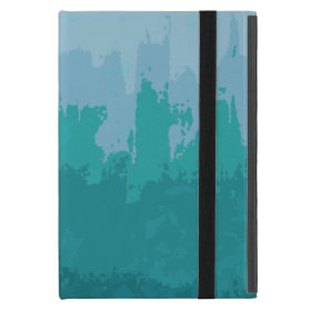 Aqua Blue Green Color Mix Ombre Grunge Design Cover For iPad Mini