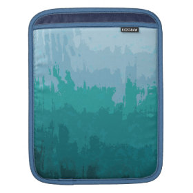 Aqua Blue Green Color Mix Ombre Grunge Design Sleeves For iPads
