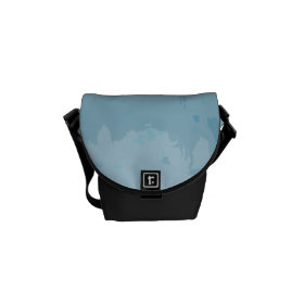 Aqua Blue Green Color Mix Ombre Grunge Design Courier Bags