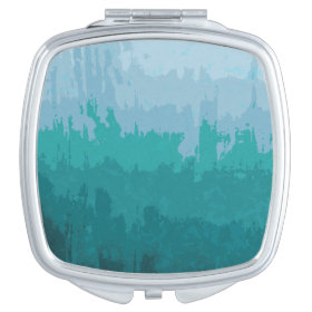 Aqua Blue Green Color Mix Ombre Grunge Design Vanity Mirror