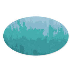 Aqua Blue Green Color Mix Ombre Grunge Design Stickers