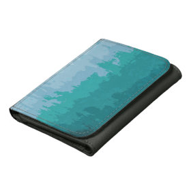 Aqua Blue Green Color Mix Ombre Grunge Design Wallets