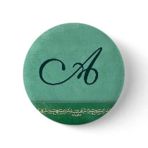 Aqua blue green monogram - customize your own buttons by aslentz Aqua blue green monogram - customize your own buttons