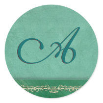 Aqua blue green monogram - customize your own stickers by aslentz Aqua blue green monogram - customize your own stickers
