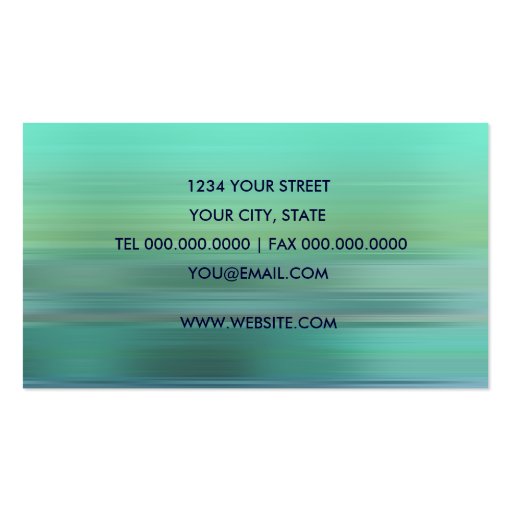 Aqua Blue Green Stripe Business Card (back side)