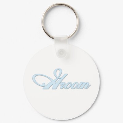 Aqua Blue Groom  Key Chain by weddingsareus